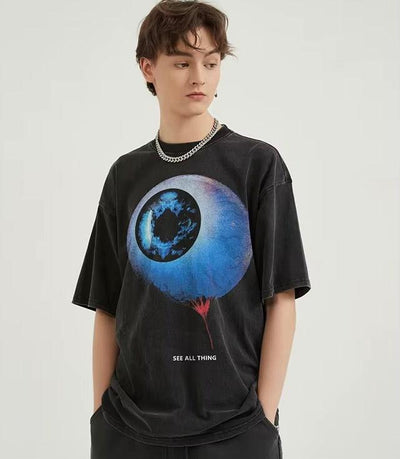 Evren Gözü Temalı Oversize T-Shirt