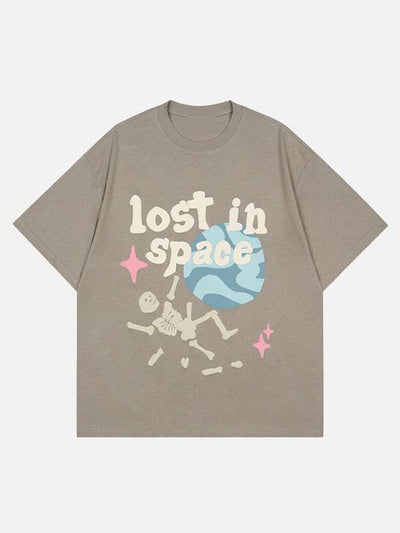 Lost In Space Baskılı T-Shirt